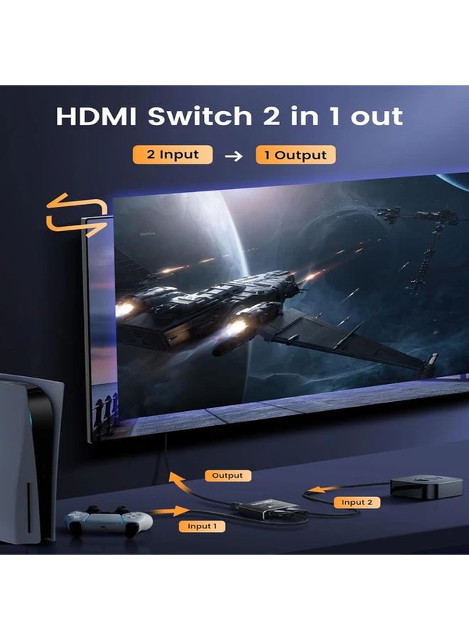 Matte Black 8K60Hz 4K144Hz HDMI 2.1 Switch 2 in 1 Out Bi Directional Switcher Compatible with PS5 Series X - Image 3